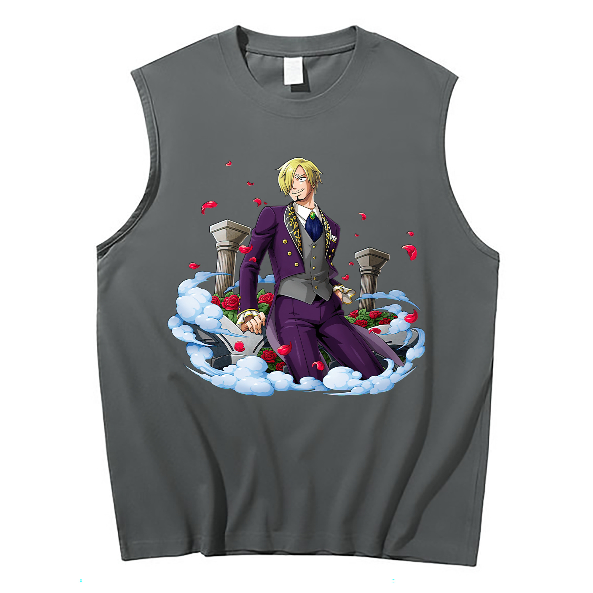 （画像用） ワンピース サンジ ONE PIECE Sanji コットン100％タンクトップ（フロントプリント）